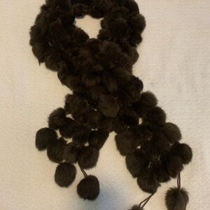 # 3/3 Elegant Dark Brown 100% Rabbit Fur Scarf